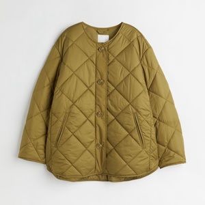 H&M green quilted jacket